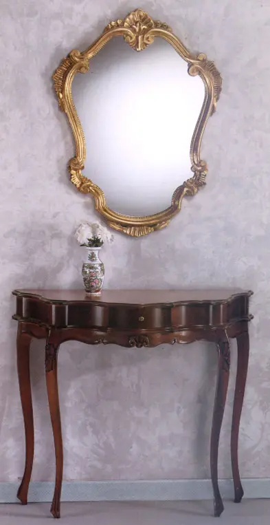 Konzola 431, Ogledalo 432 — cm. 62 x 5 x 83 H · cm. 88 x 36 x 75 H.